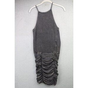 Free People One Waffle Weave Ribbed Bodycon‎ Dress-Ruched-PS-BOHO-Goth
